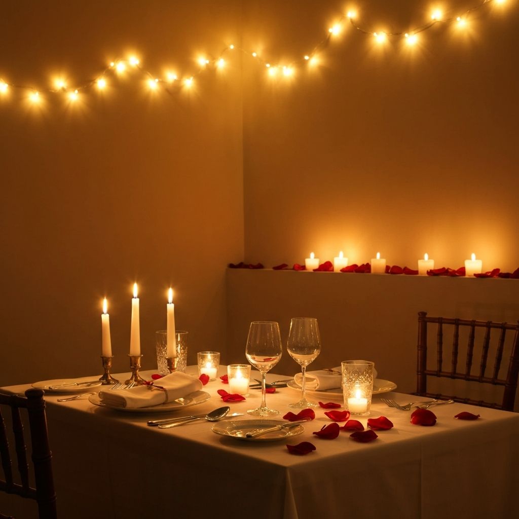 Romantic celebration setup